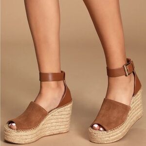 Marc Fisher Tan Alita Wedges